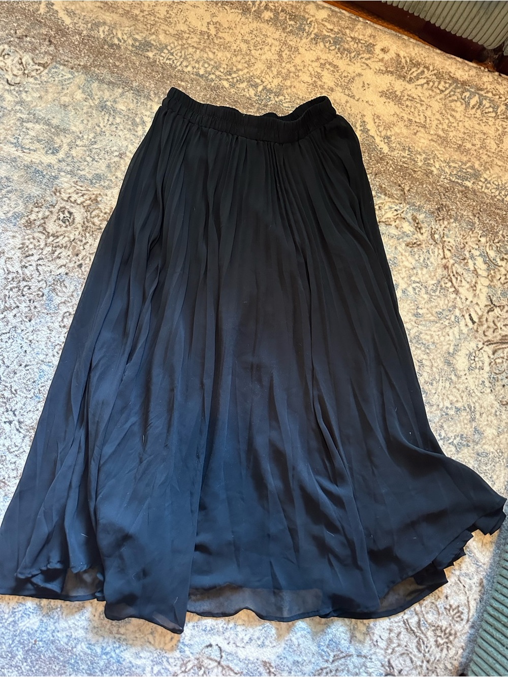 A New DayBlack Pleated Maxi Skirt Size S Women Preppy Coquette